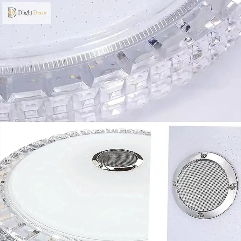 Led Ceiling Light With Smart App Control And Bluetooth Speaker - Modern Lighting For Your Living