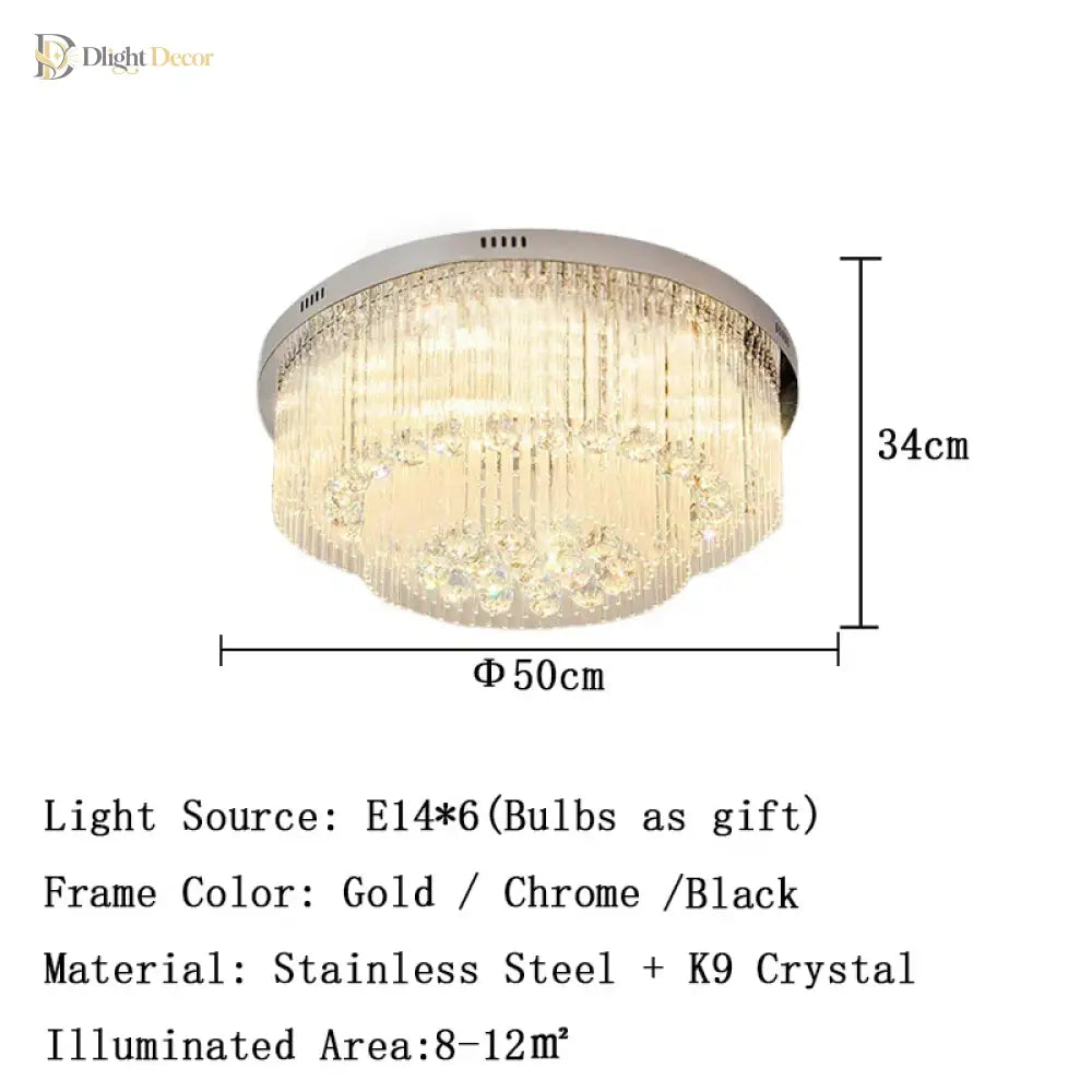 Luxury Chrome Led Ceiling Lights - Modern Elegance For Living Rooms With Crystal Accents Ceiling