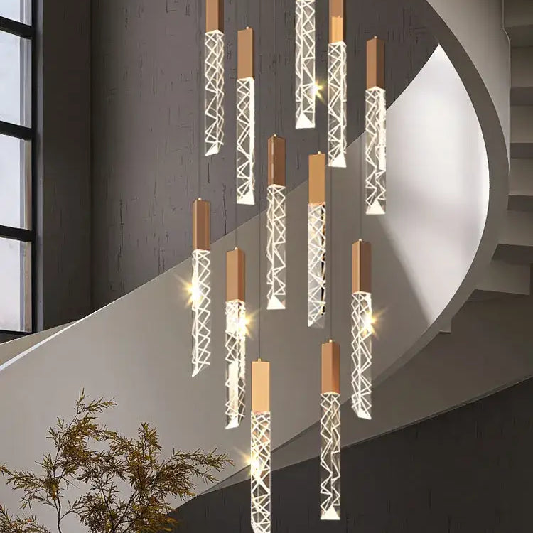 Led Modern Staircase Chandelier - Creative Lighting For Duplex Loft And Villas Pendant Lights