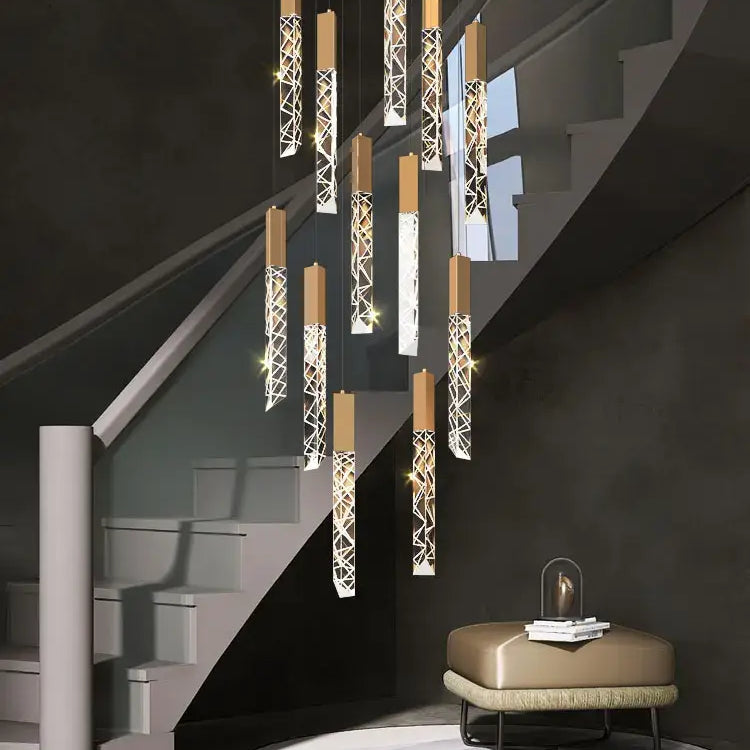 Led Modern Staircase Chandelier - Creative Lighting For Duplex Loft And Villas Pendant Lights