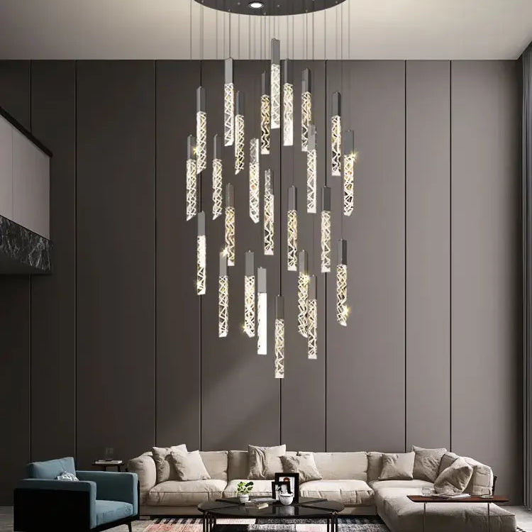 Led Modern Staircase Chandelier - Creative Lighting For Duplex Loft And Villas Pendant Lights