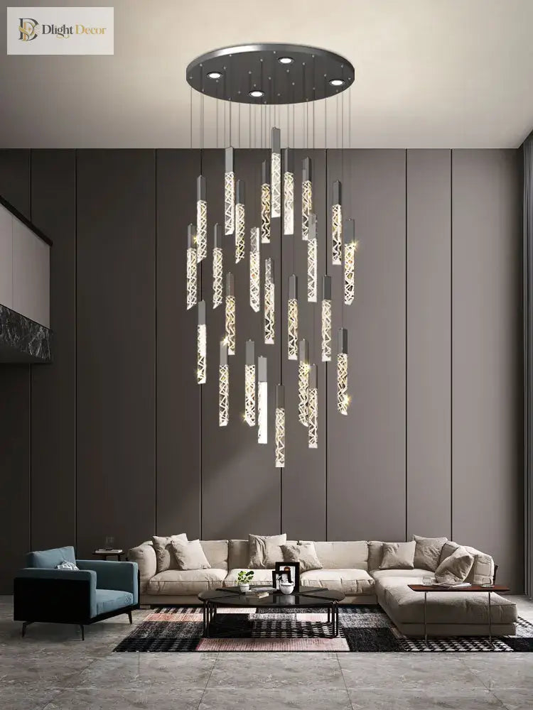 Led Modern Staircase Chandelier - Creative Lighting For Duplex Loft And Villas Pendant Lights