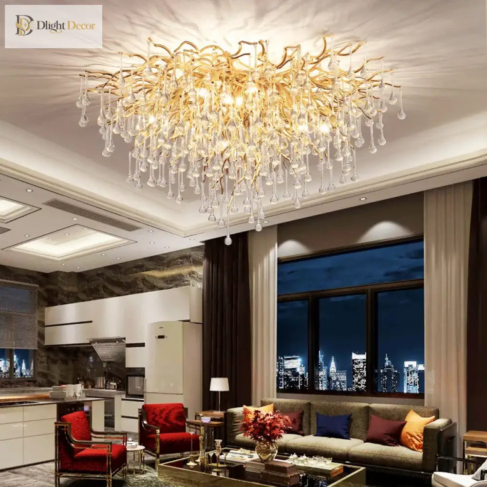 Luxury Crystal Chandelier - Modern Led Ceiling Lighting For Restaurants Villas Staircases Halls