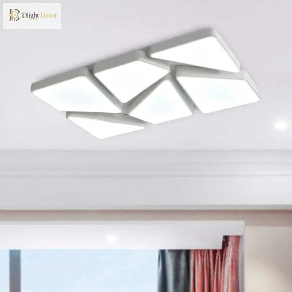 Modern Led Flush Mount: Square/Rectangular Options For Home Or Office