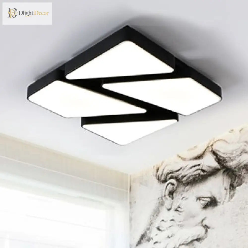 Modern Led Flush Mount: Square/Rectangular Options For Home Or Office