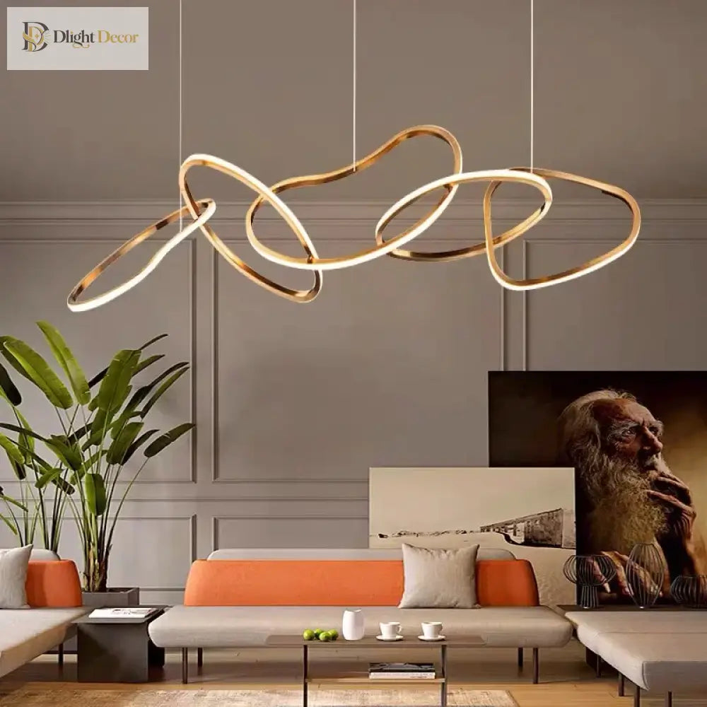 Modern Rose Gold Led Chandeliers - Elegant Lighting For Living And Dining Room Decor Pendant Lights