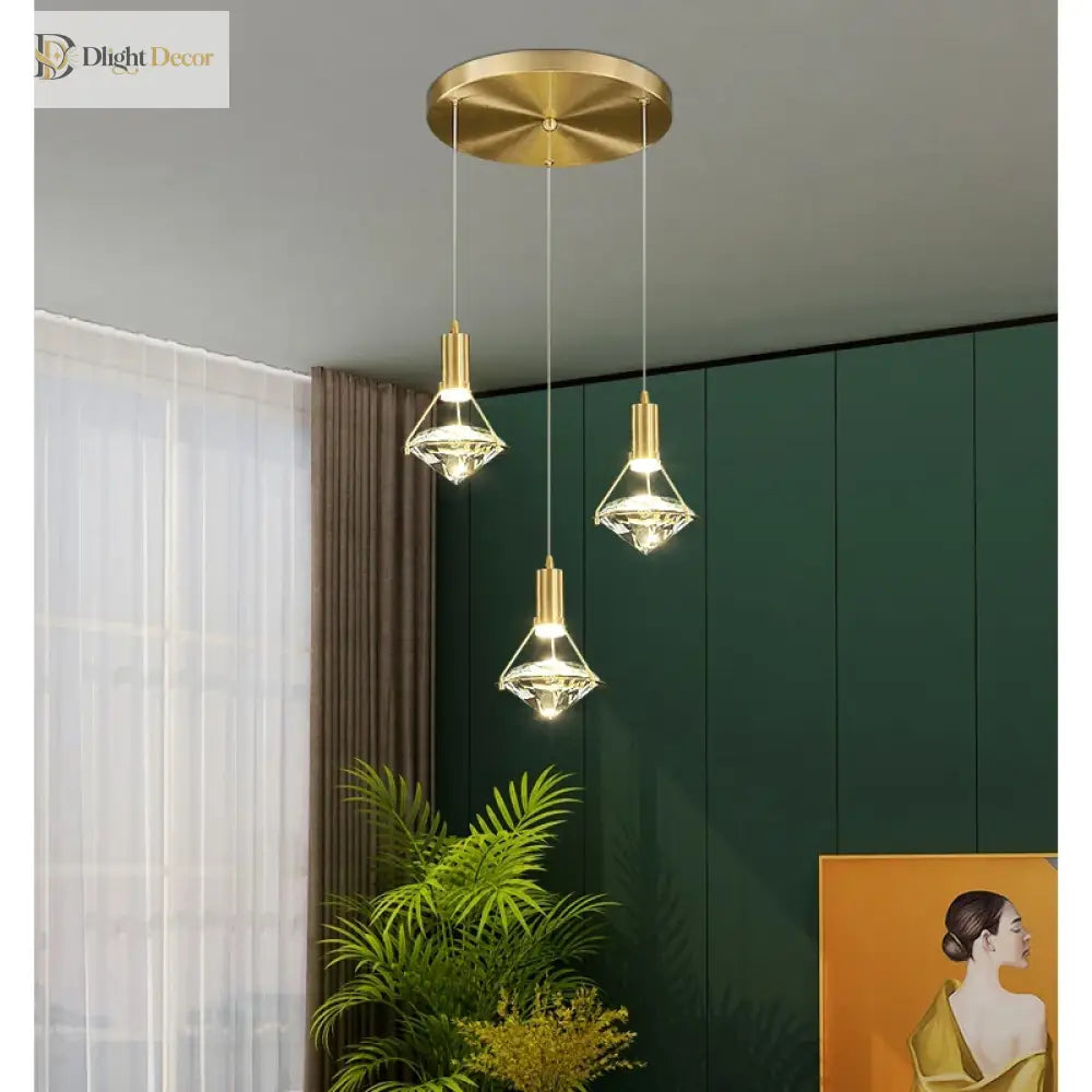 Modern Crystal Led Pendant Lights - Elegant Hanging Chandeliers For Living Rooms Dining Areas