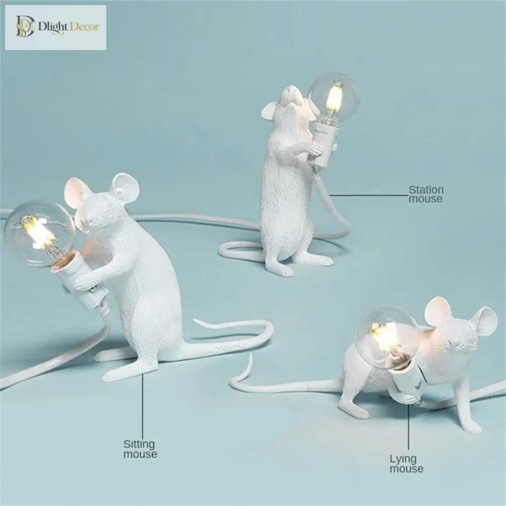 Modern Led Animal Table Lights - Whimsical Rat Cat Squirrel And Mouse Night Lamps Lamp