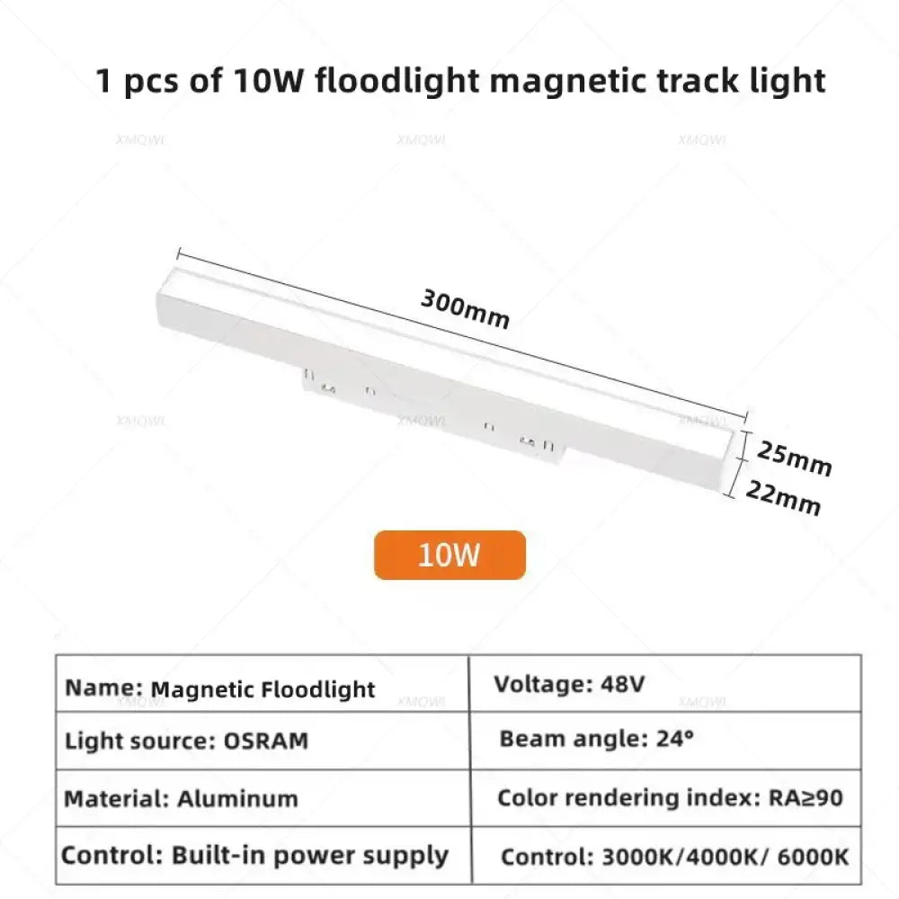 Modern Magnetic Track Lights - Embedded LED Spotlight Downlight 1 pcs 10W Floodlight / Warm light 3000K ceiling light