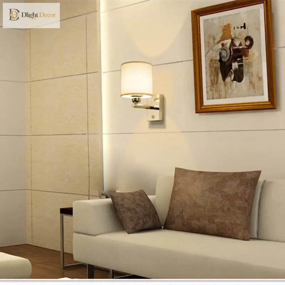 Modern Brief Wall Lamp With Fabric Lampshade - Stylish Led Sconces For Bedroom Bedside And Home