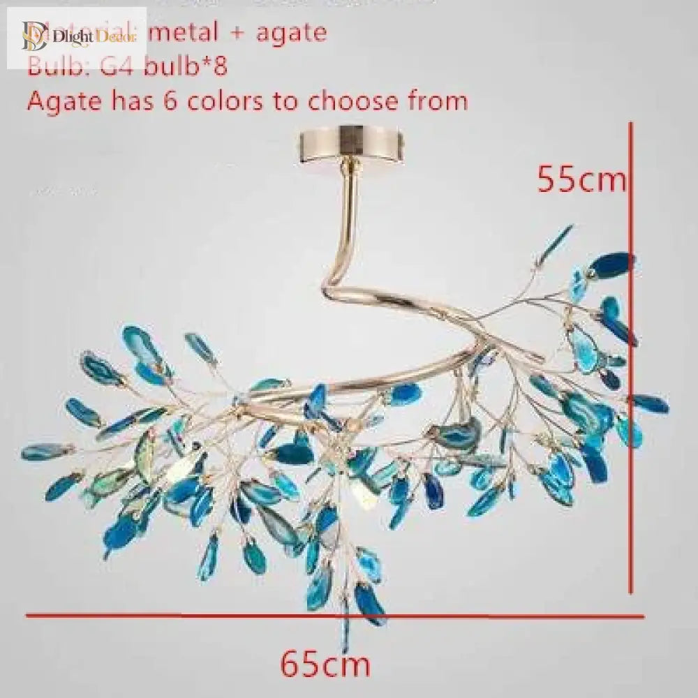 Nordic Colorful Agate Led Ceiling Chandeliers - Illuminate Your Living Dining And Bedroom With