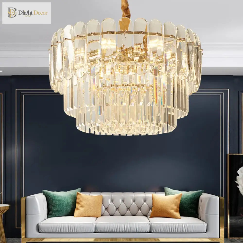 Modern Crystal Led Pendant Lights - Gold Elegance For Living Rooms Kitchens Dining And Bedrooms In