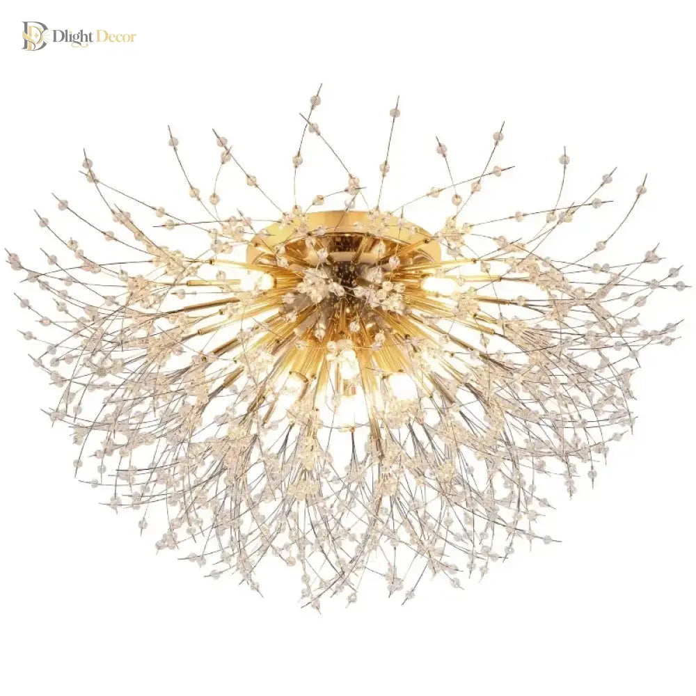 Nordic Dandelion Led Chandelier Ceiling Lamp - Sparkling Ball And Snowflake Lights Perfect For