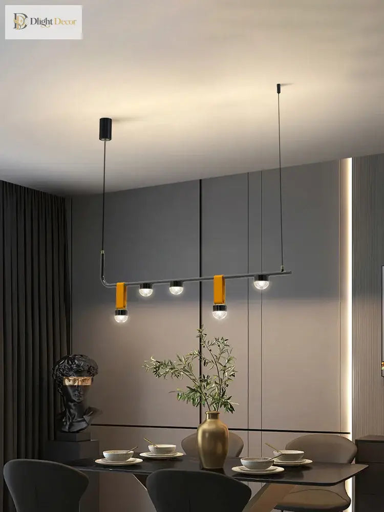 Modern Led Leather Chandelier - Nordic Pendant Light For Dining Room Kitchen Island And Ceiling