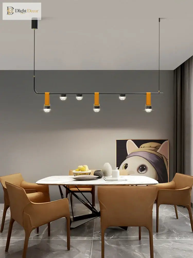 Modern Led Leather Chandelier - Nordic Pendant Light For Dining Room Kitchen Island And Ceiling