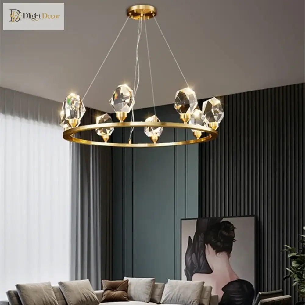 Nordic Led Crystal Pendant Lights - Elegant Chandelier For Living Rooms Bedrooms Kitchens And Home