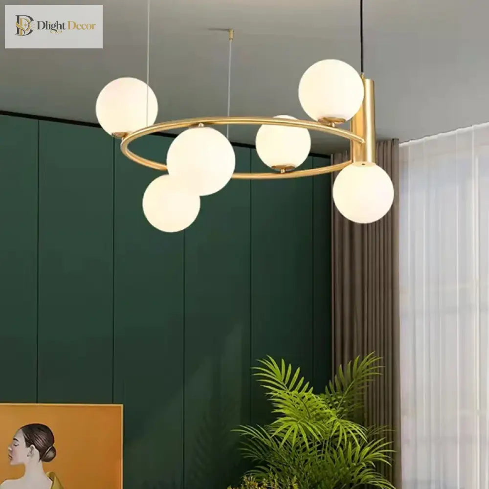 Nordic Designer Led Ceiling Chandelier - Glass Lampshade With G9 Bulb Socket For Living Room Center