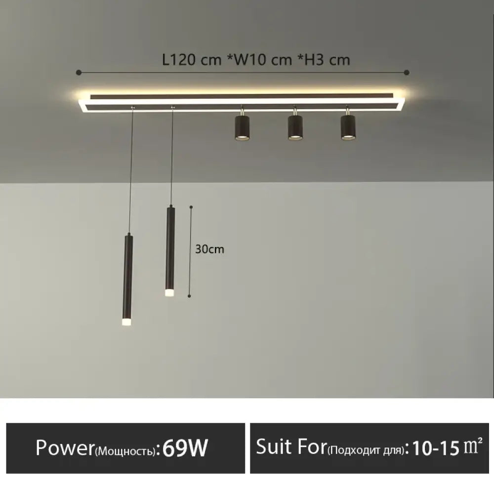 A style L120cm Nordic Linear LED Pendant Ceiling Lamp variants