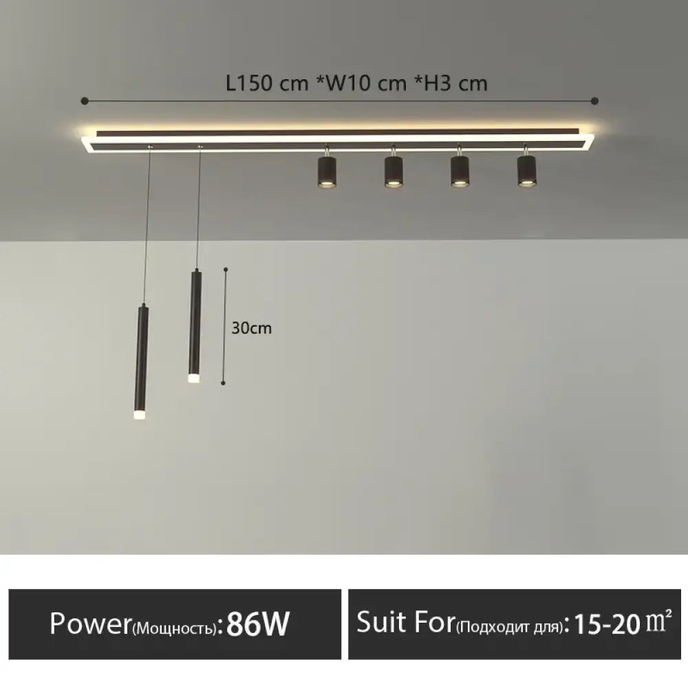 A style L150cm Nordic Linear LED Pendant Ceiling Lamp variants