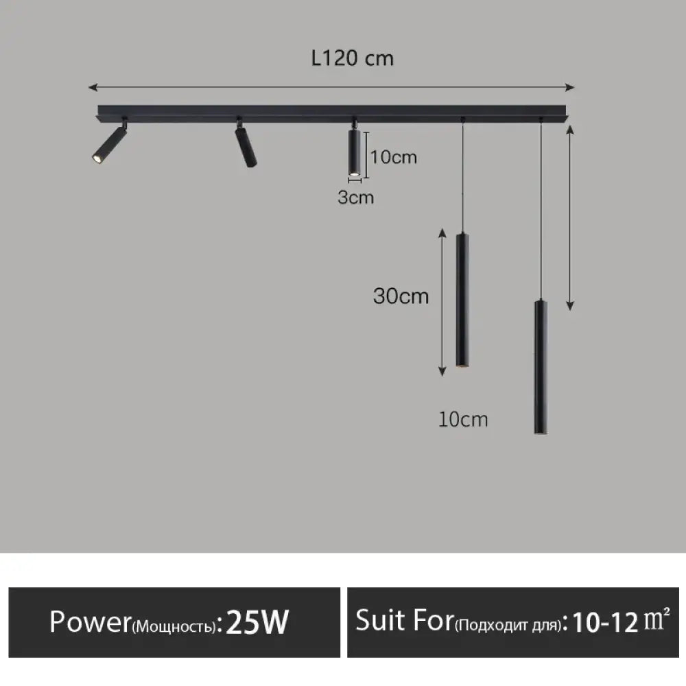 B style L120cm Nordic Linear LED Pendant Ceiling Lamp variants