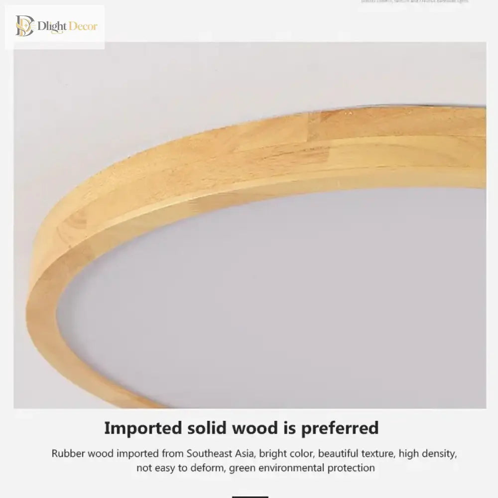 Led Ultra - Thin Ceiling Lamp - Nordic Wooden Decorative Perfect For Bedroom Living Rooms Balcony