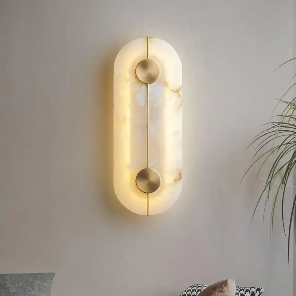 Nordic Modern Creative Marble Wall Lamp - Gold Copper Accents And Led Sconce For Stylish Living