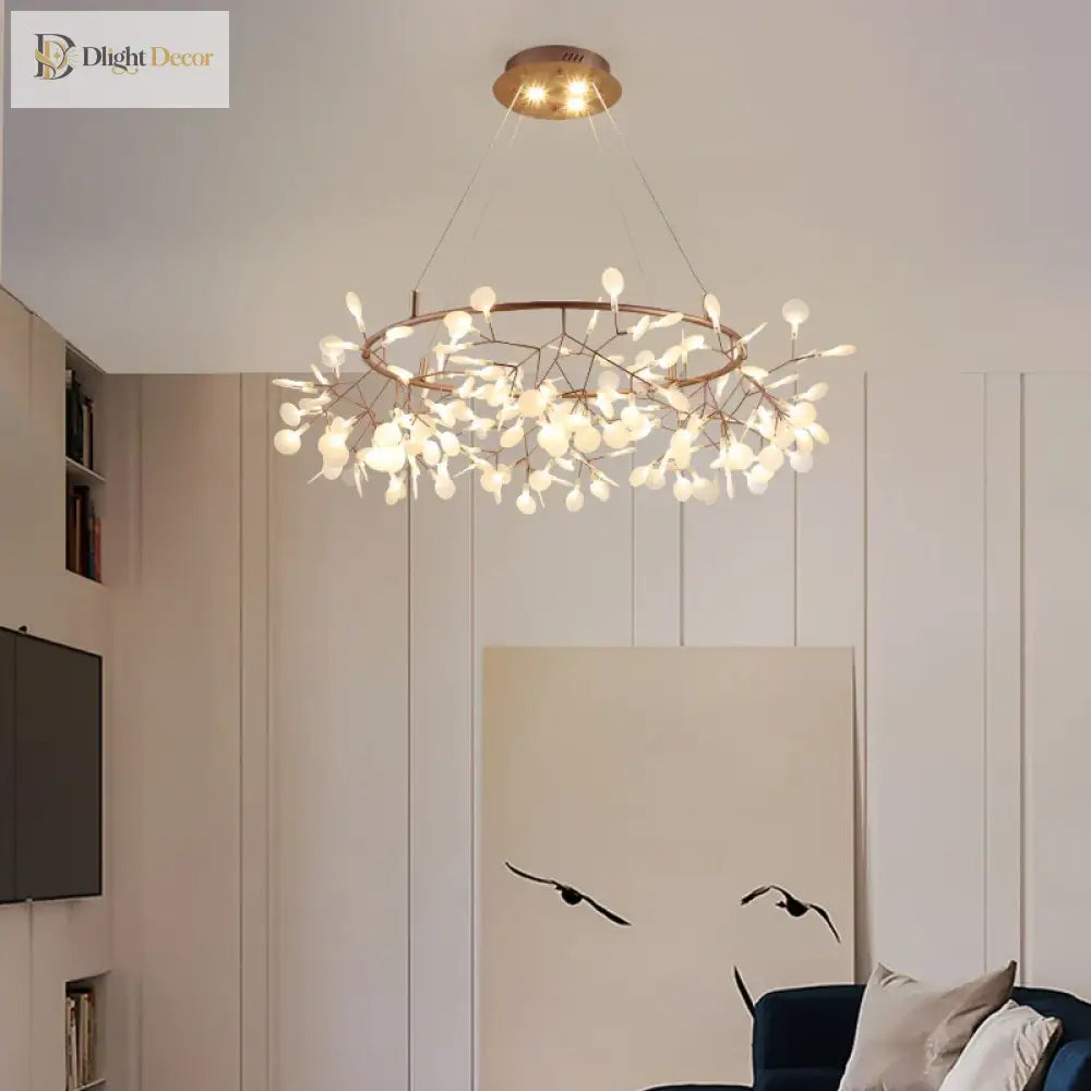 Modern Nordic Led Chandelier Lights - Elegant Firefly Pendant Lighting In Rose Gold/Gold Finish