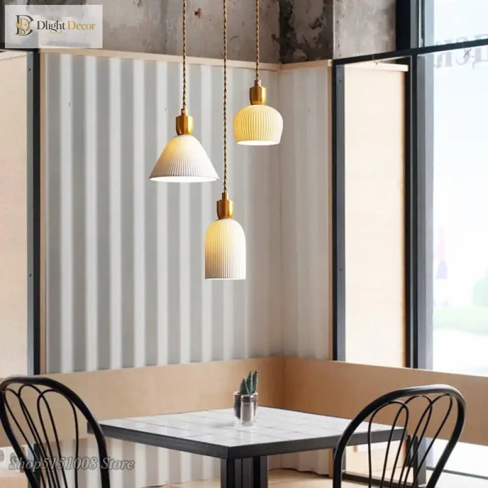 Nordic Ceramic Led Pendant Lamp - Modern Lighting Fixture For Living Rooms Dining Bedrooms And Home