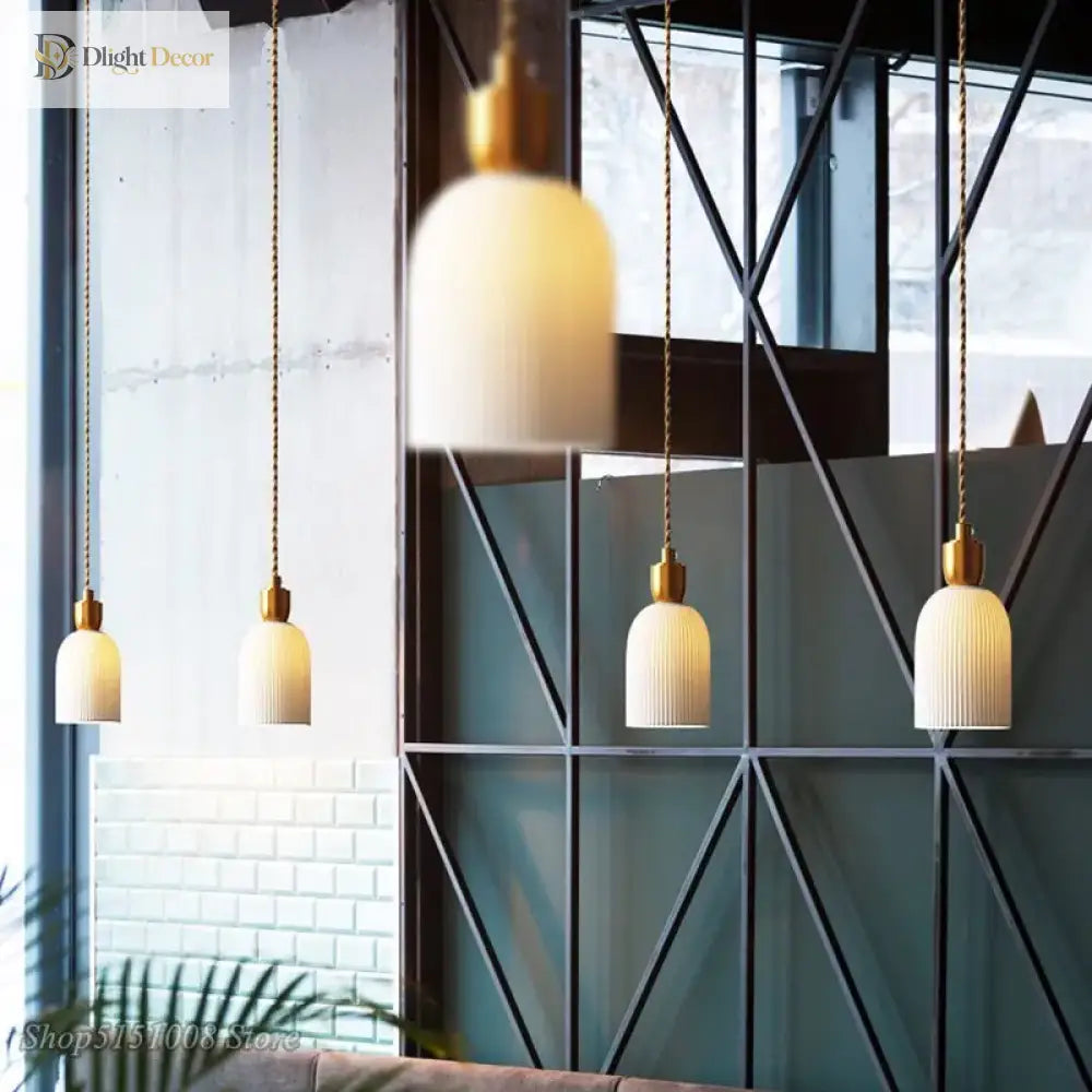 Nordic Ceramic Led Pendant Lamp - Modern Lighting Fixture For Living Rooms Dining Bedrooms And Home