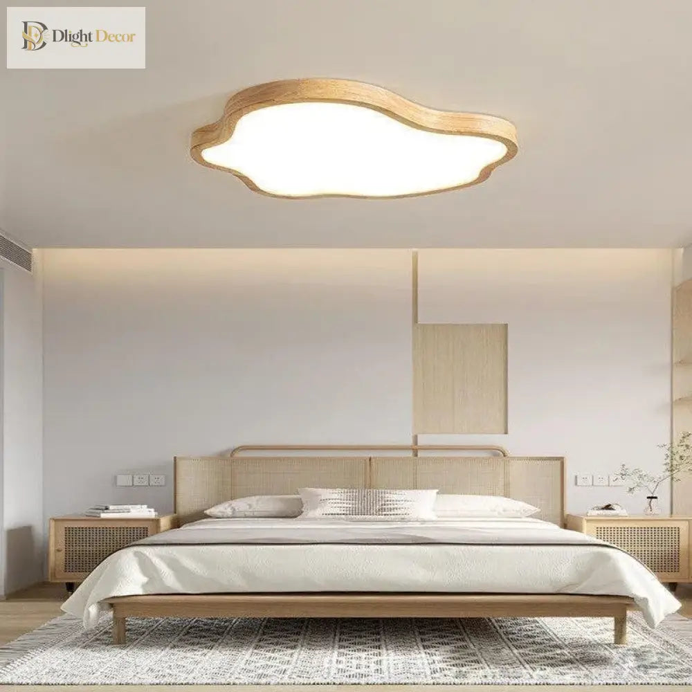 Nordic Led Wooden Ceiling Light - Modern Log Cloud Lamps Ideal For Bedroom Decor Living Room Hall