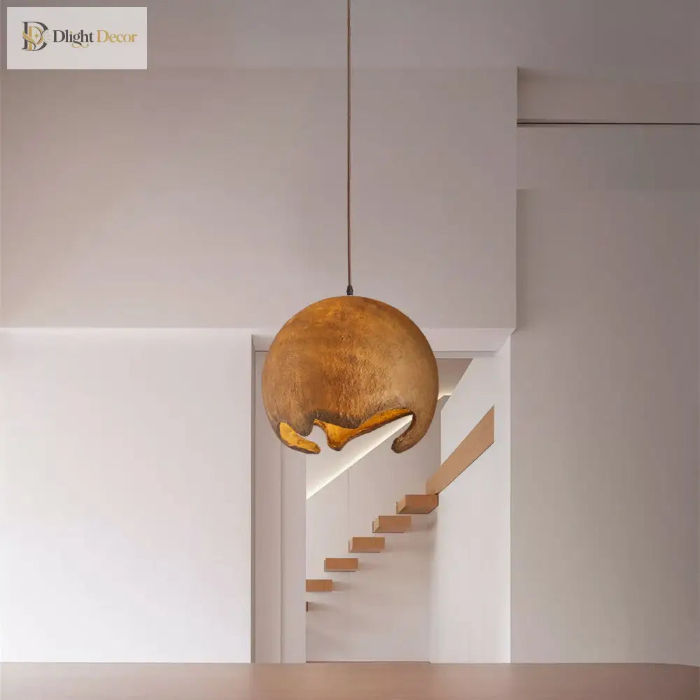 Nordic Wabi Sabi E27 Led Pendant Lights - Japan Restaurant Resin Hanging Lamp For Dining Room Bar