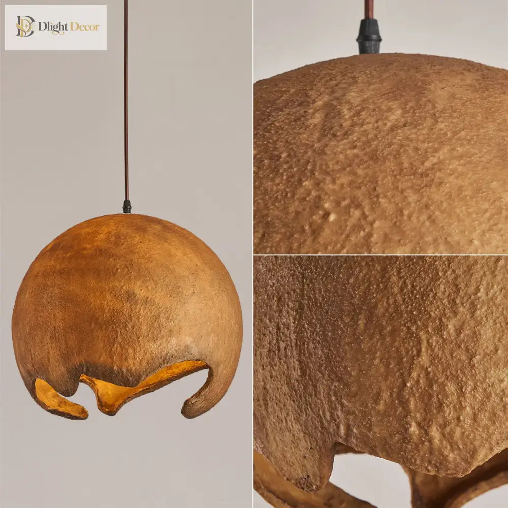 Nordic Wabi Sabi E27 Led Pendant Lights - Japan Restaurant Resin Hanging Lamp For Dining Room Bar