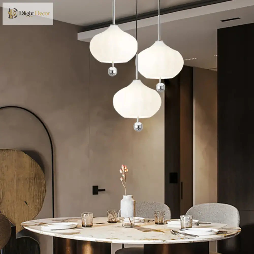 Glass Pumpkin Ceiling Chandeliers - Nordic Elegance For Stairs And Ceilings With Led Illumination