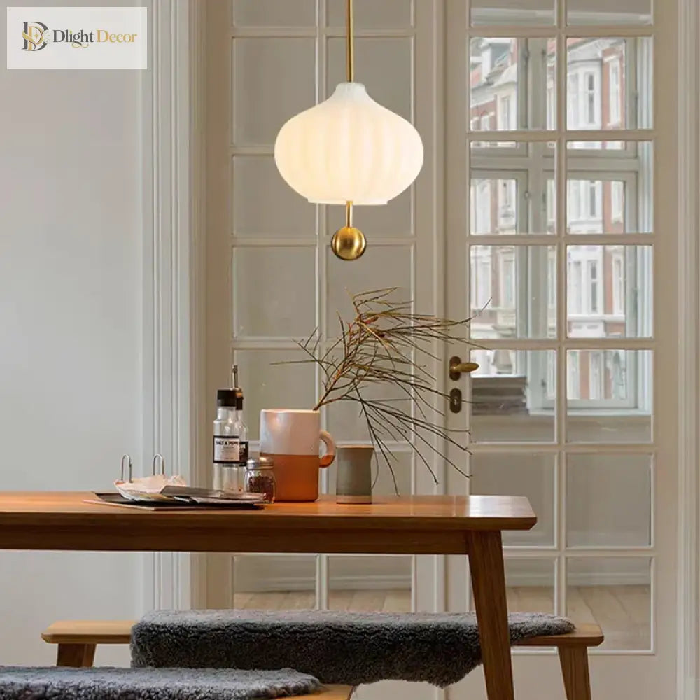 Glass Pumpkin Ceiling Chandeliers - Nordic Elegance For Stairs And Ceilings With Led Illumination
