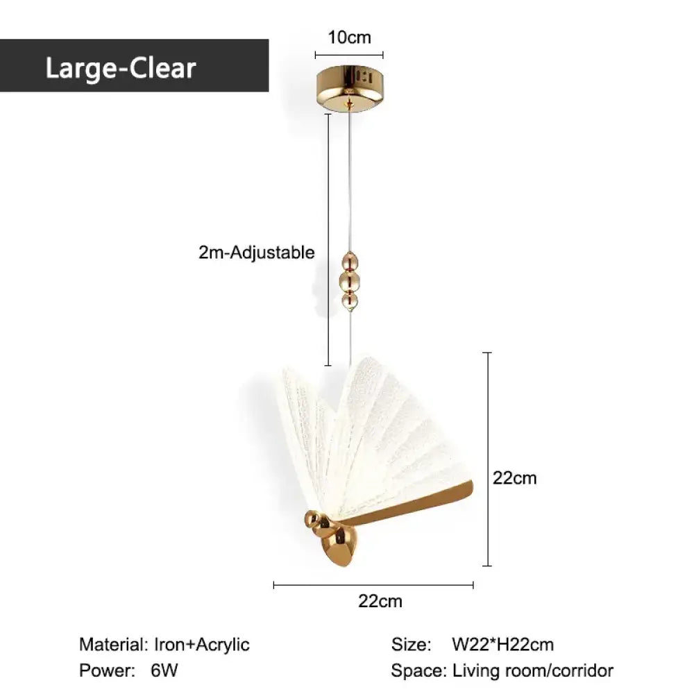 Clear big Nordic LED Butterfly Pendant Light variants
