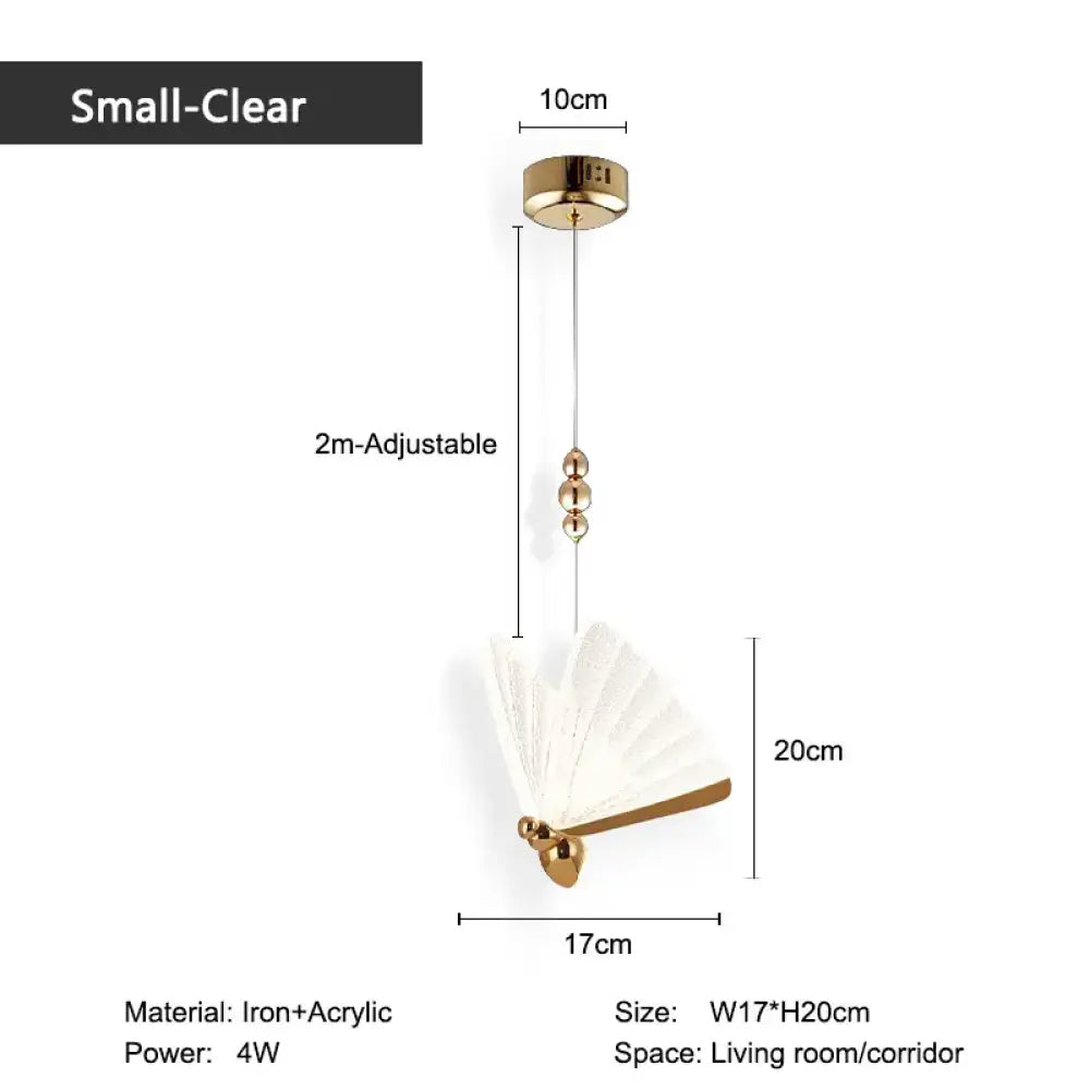 Clear small Nordic LED Butterfly Pendant Light variants