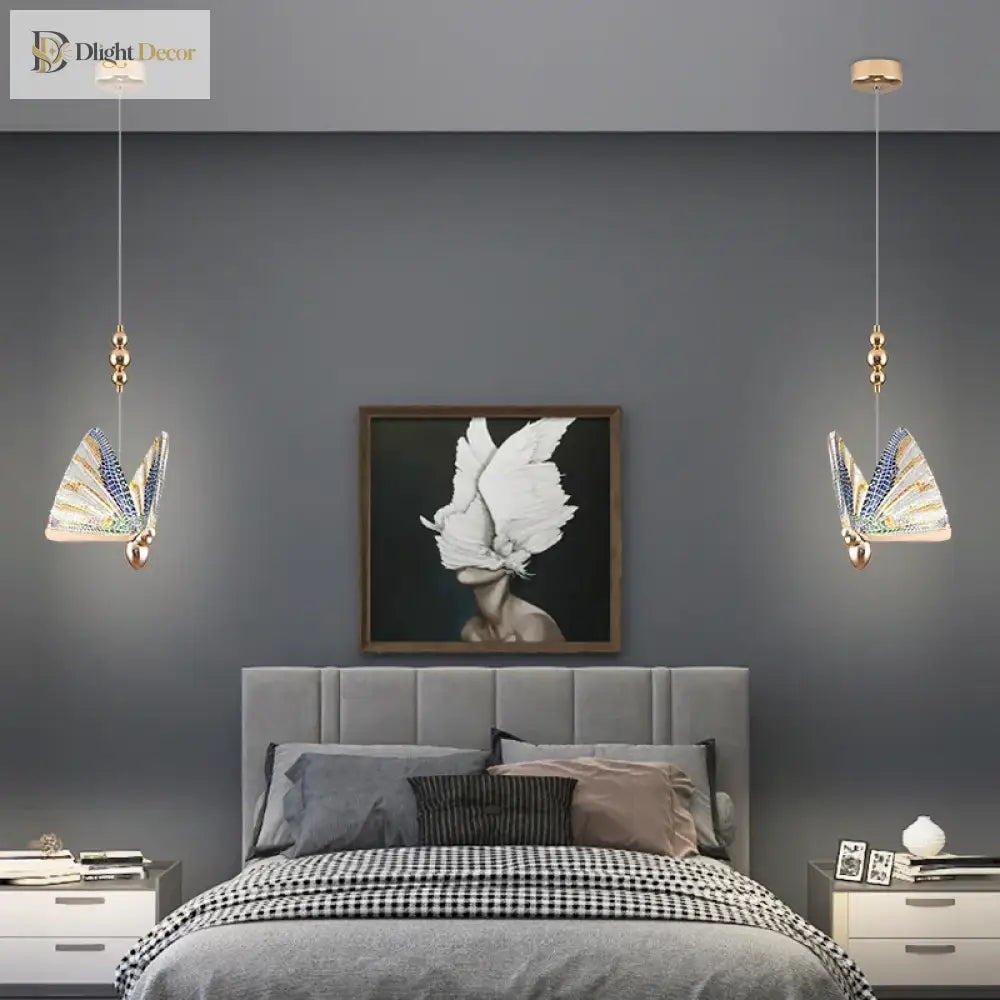Butterfly-inspired LED pendant light in Nordic decorative style