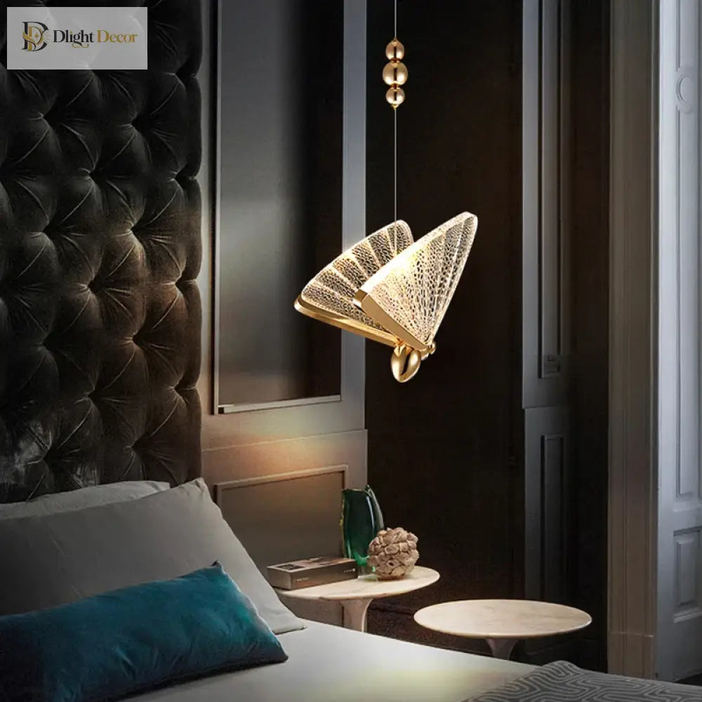 Nordic butterfly pendant light with sculptural LED design