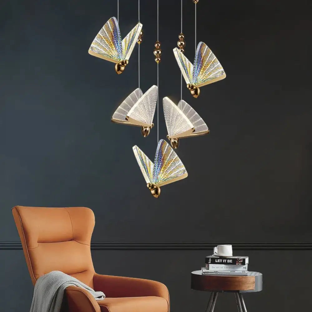Nordic LED Butterfly Pendant Light for bedroom accent lighting