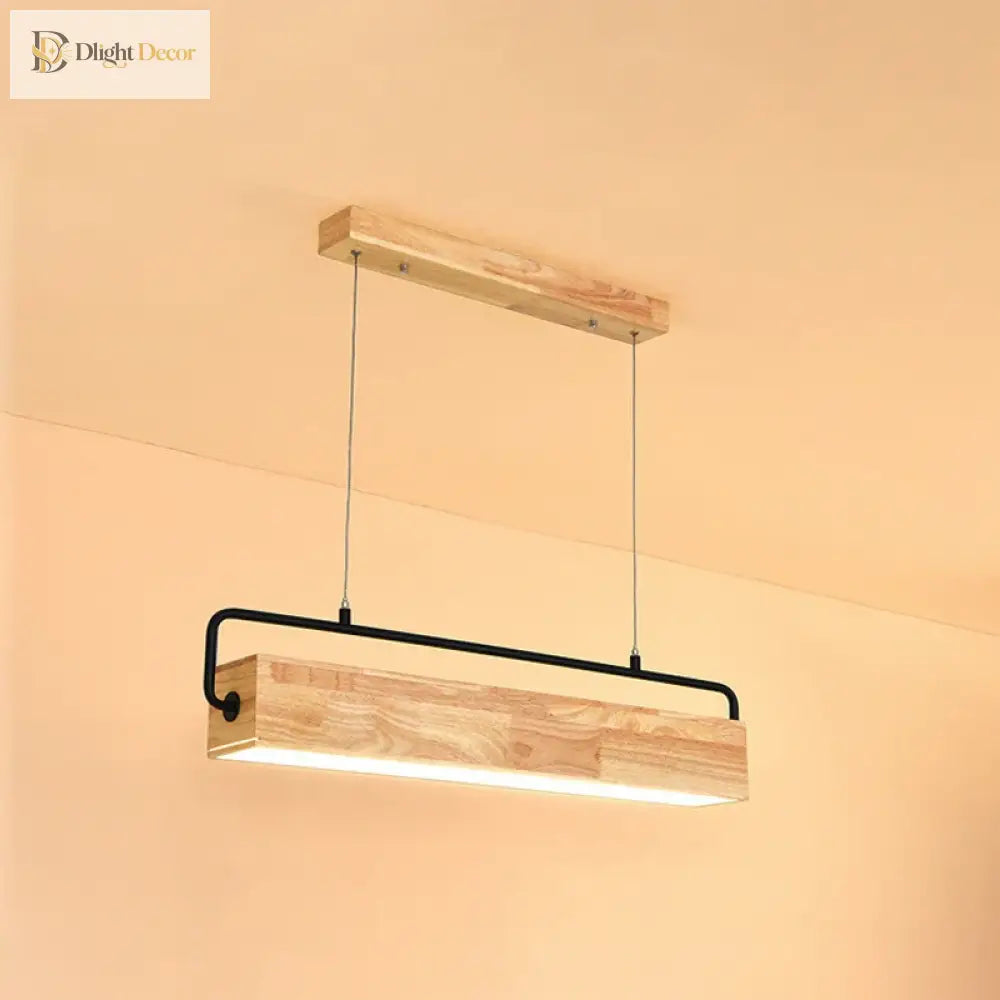Nordic Wood Pendant Lights - Contemporary Led Lamps For Dining Living Room Kitchen Office Shop Bar