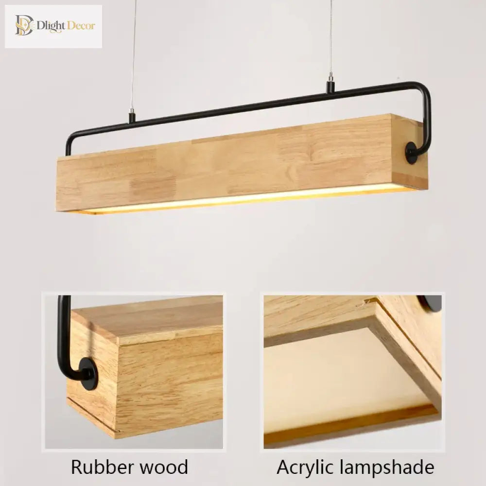 Nordic Wood Pendant Lights - Contemporary Led Lamps For Dining Living Room Kitchen Office Shop Bar