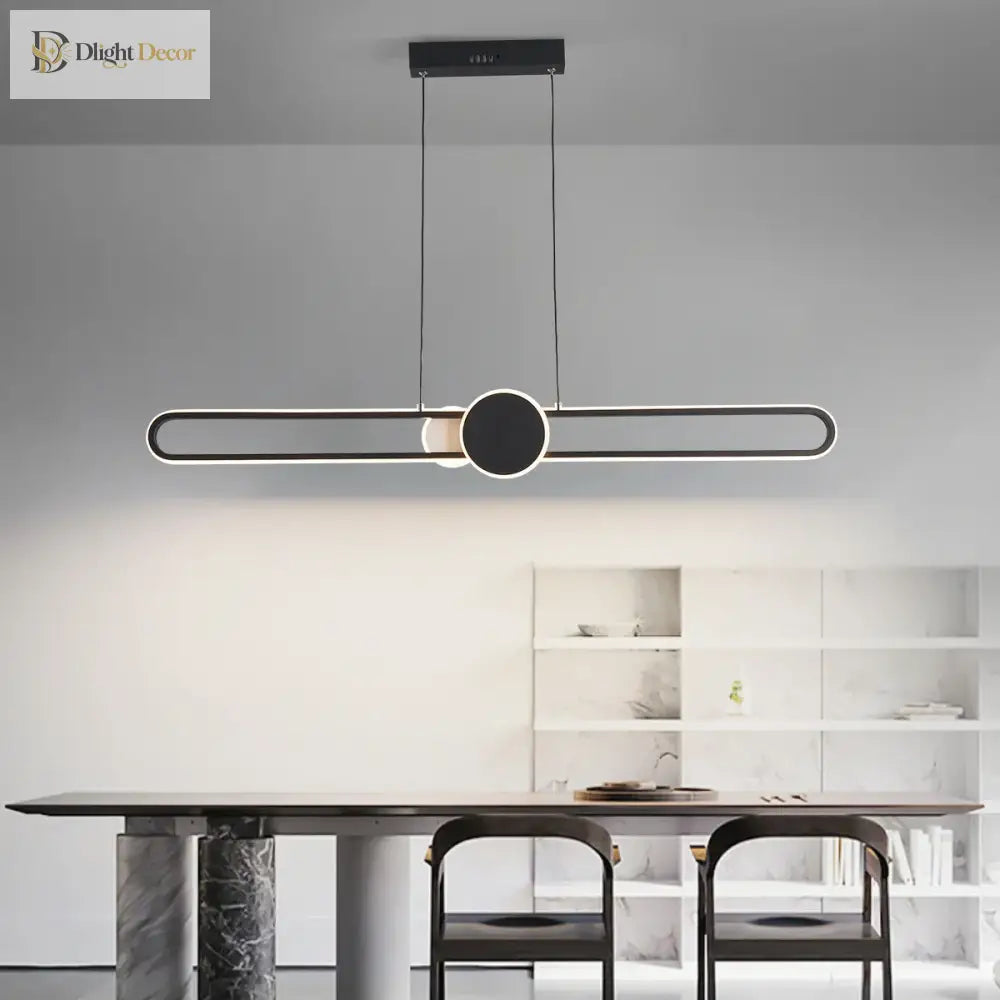 Contemporary Led Strip Pendant Lights - Minimalistic Lighting For Dining Tables Living Rooms
