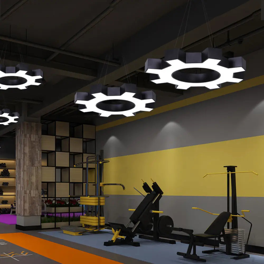 Modern Gear-Shaped LED Pendant Light – product view 1