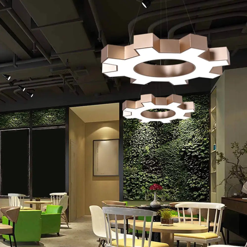 Modern Gear-Shaped LED Pendant Light – product view 3
