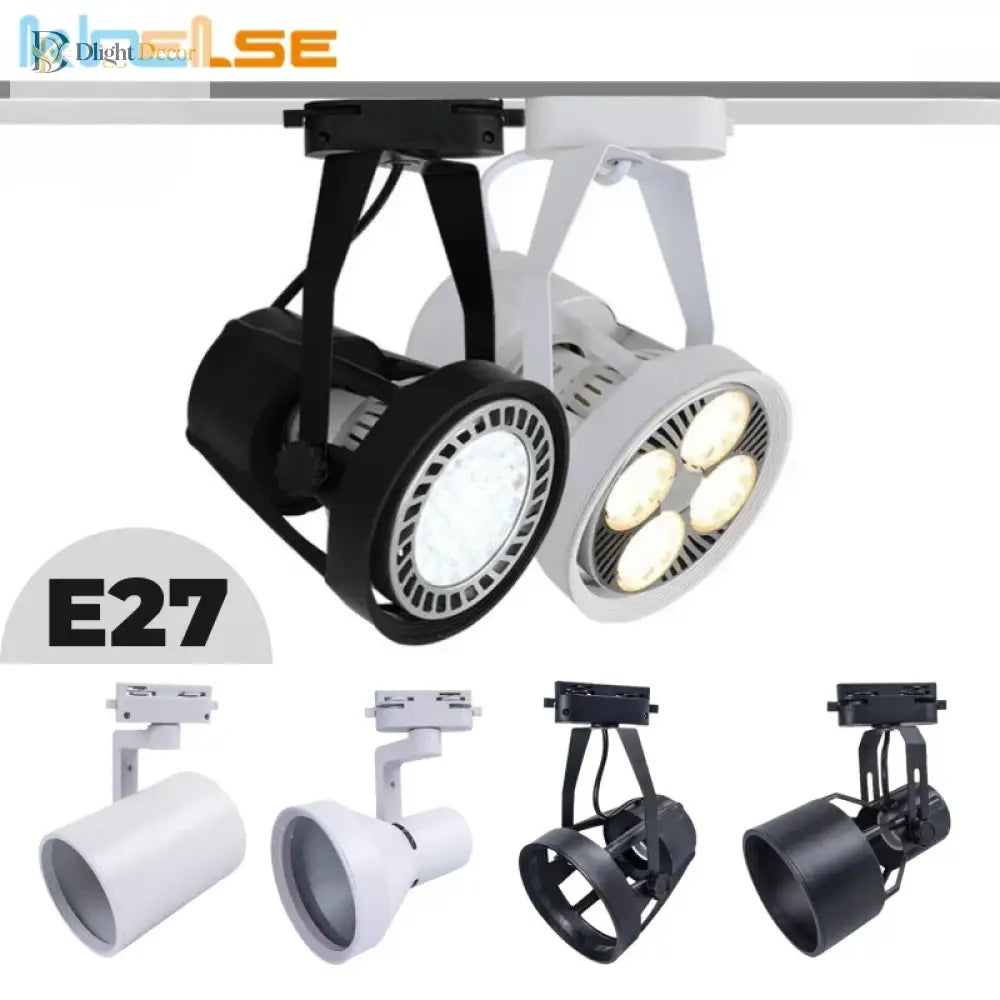 E27 LED Track Light Holder Base - 2-Wire Rotatable Ceiling Rail Lamp Fittings ceiling light