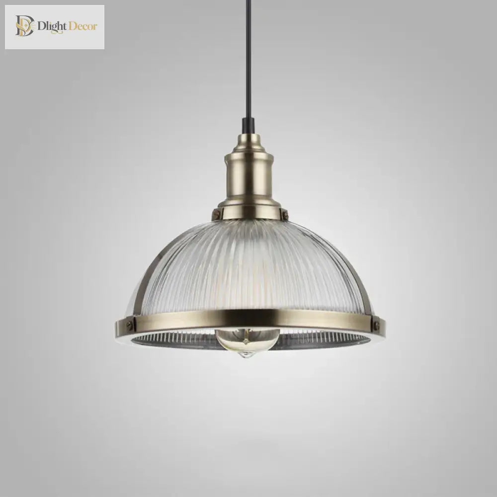 Vintage Glass Shade Hanging Lamp - Loft Luminaire Suspension Led Pendant For Dining Room And Office