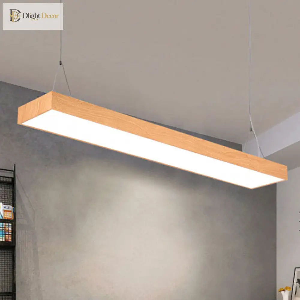 Mckenzie Modern Wooden Led Pendant Lamp: Warm Light For Your Workspace