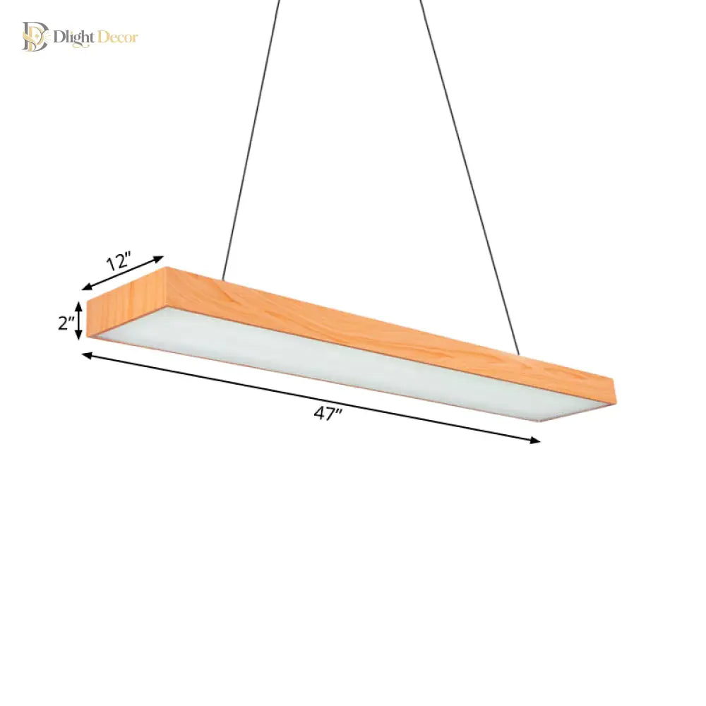 Mckenzie Modern Wooden Led Pendant Lamp: Warm Light For Your Workspace