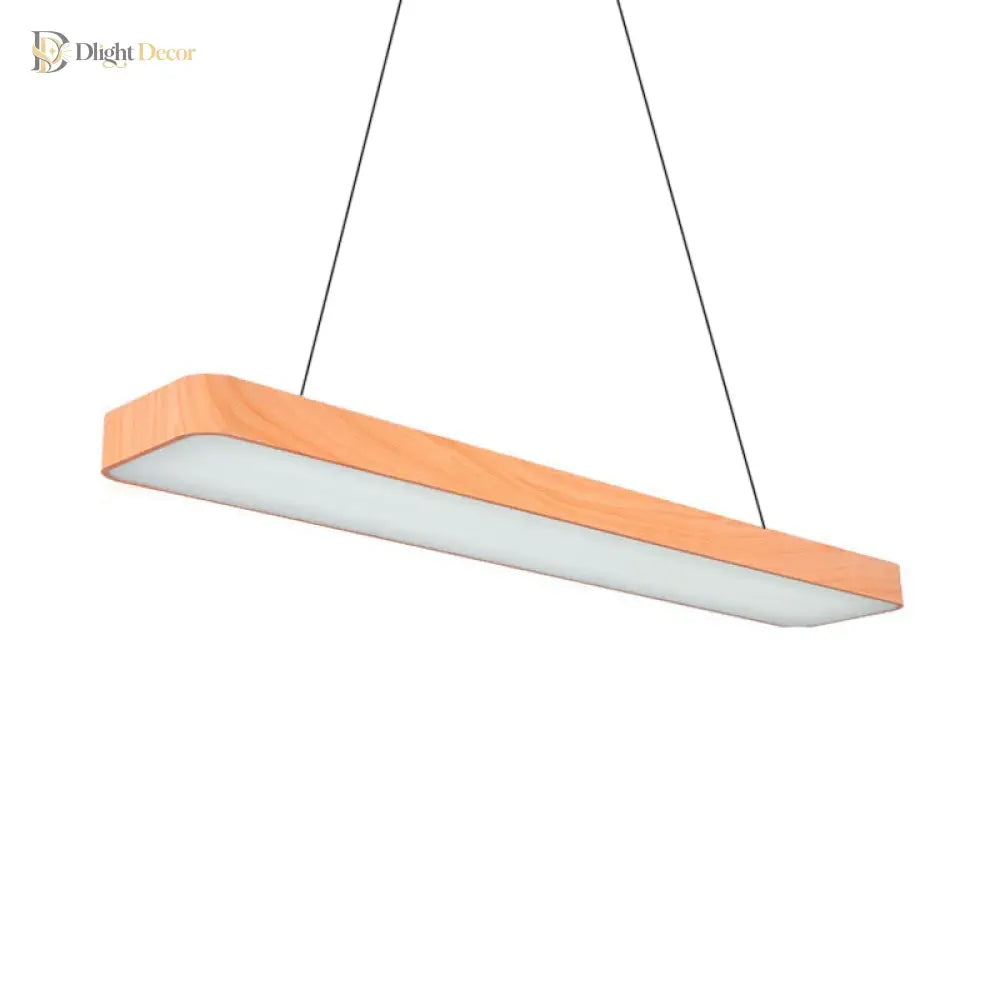 Mckenzie Modern Wooden Led Pendant Lamp: Warm Light For Your Workspace