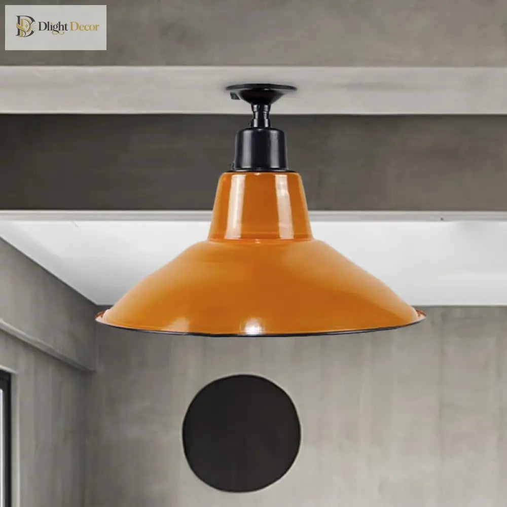 Lilah Orange Cone Flushmount: Vintage Flair For Your Balcony**